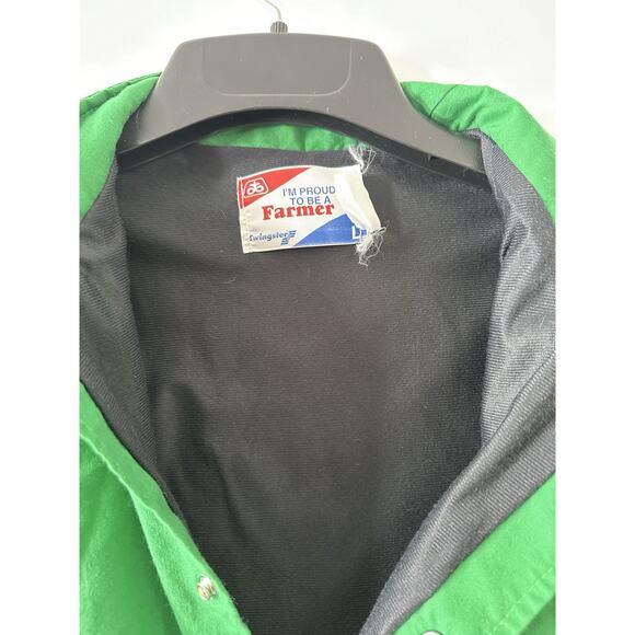 Pioneer Seed Corn "Proud to be a Farmer" Green Snap Jacket USA Swingster Large - Picture 8 of 8